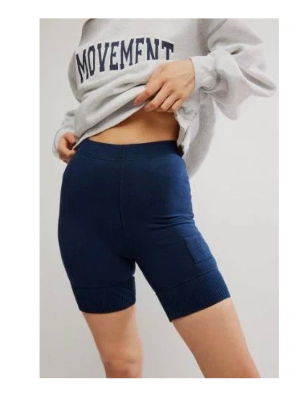 Free People Movement Victory Shorts Navy Blue Biker Size Small